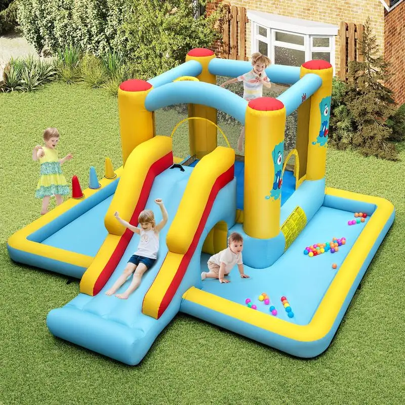 Inflatable Bounce House 7-in-1 Bouncy Castle with Slide and Tunnel without Blower
Inflatable Bounce House 7-in-1 Bouncy Castle with Slide and Tunnel without Blower