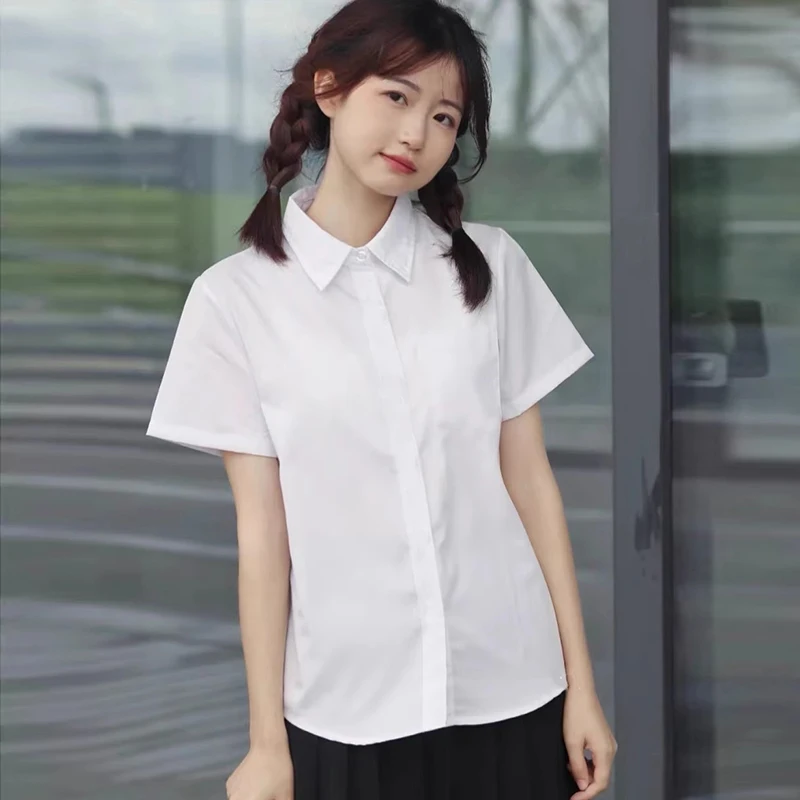 Summer Thin Cool Feeling Short Sleeve Shirt Women's Elegant Style White College Style Slimming Top Korean Version Loose Fit
Summer Thin Cool Feeling Short Sleeve Shirt Women's Elegant Style White College Style Slimming Top Korean Version Loose Fit