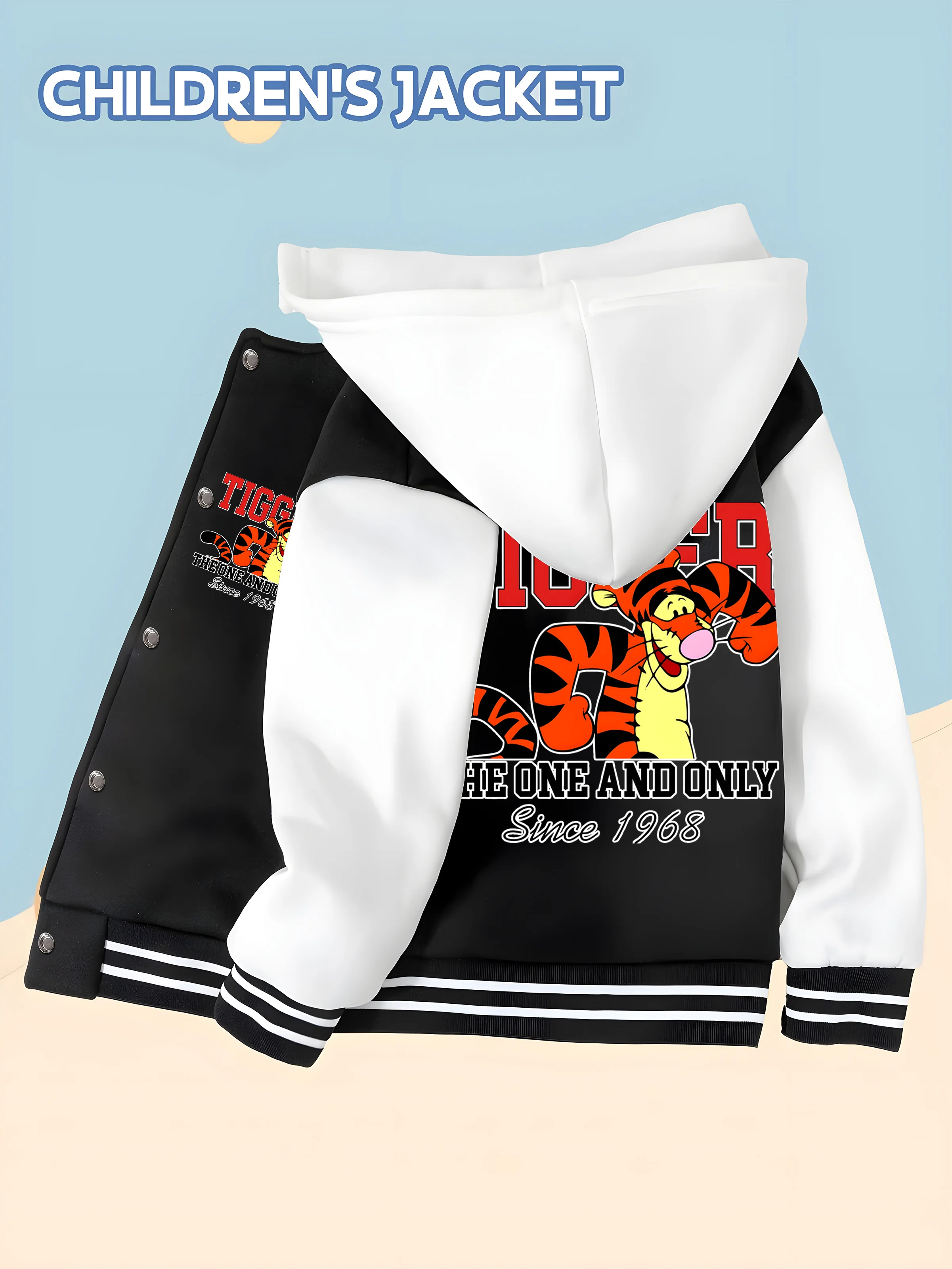 MINISO Disney Boys' Baseball Jacket - Tigger "TIGGER" Active Style, Double-sided Tigger Print, Soft, Perfect for School
MINISO Disney Boys' Baseball Jacket - Tigger "TIGGER" Active Style, Double-sided Tigger Print, Soft, Perfect for School