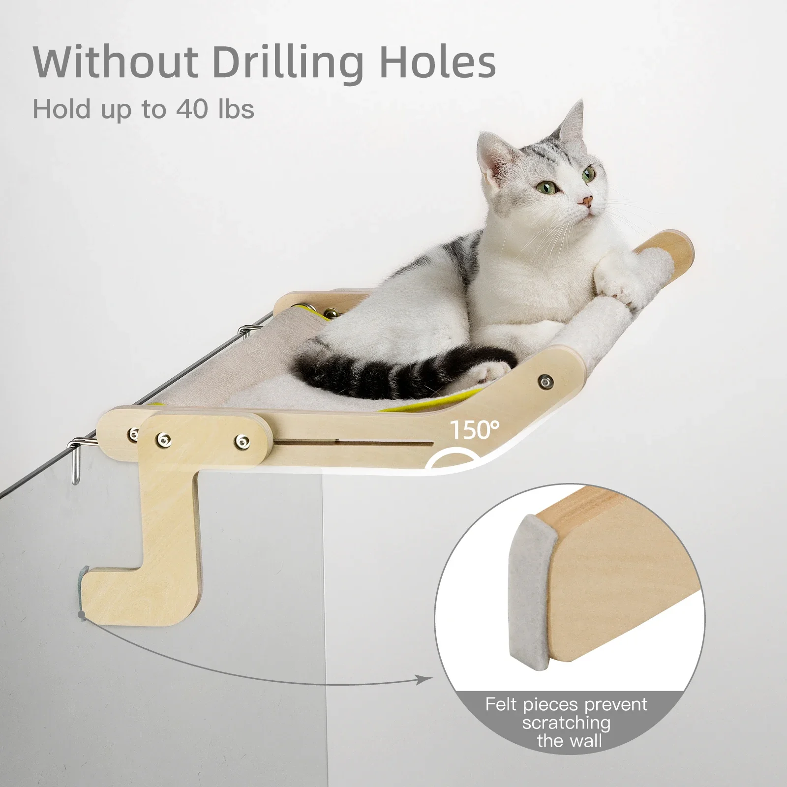 Cat Hanging Bed Sturdy Cat Window Perch Wooden Assembly Hanging Bed Cotton Canvas Easy Washable Seasons Universal Hammock
Cat Hanging Bed Sturdy Cat Window Perch Wooden Assembly Hanging Bed Cotton Canvas Easy Washable Seasons Universal Hammock