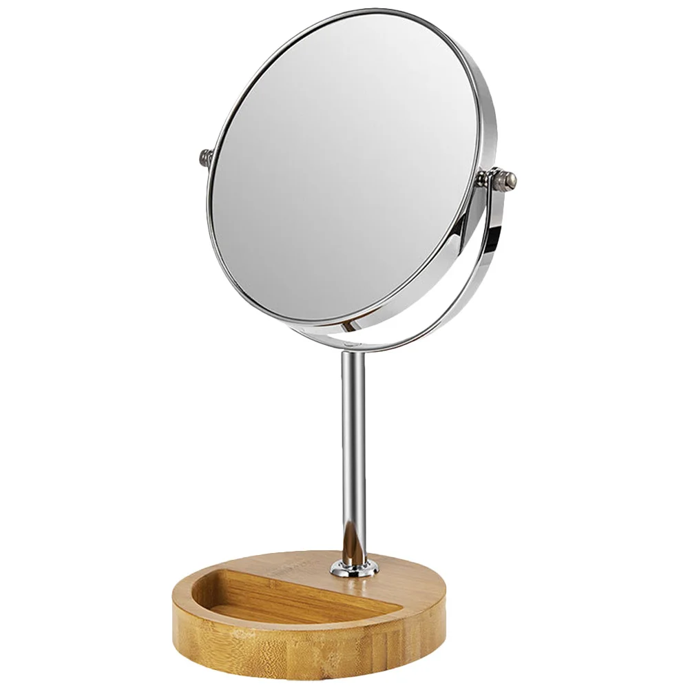 360 Degree Rotating Table Top Makeup Mirror Double Sided Metal and Bamboo Base Desk Vanity Mirror for Shaving Flossing Daily
360 Degree Rotating Table Top Makeup Mirror Double Sided Metal and Bamboo Base Desk Vanity Mirror for Shaving Flossing Daily