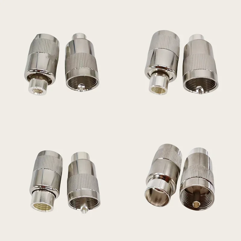 2pcs /lot Connector PL259 SO239 UHF Male Plug Crimp Solder for RG58 RG142/5DFB LMR300/LMR400 RG213/9DFB Cable RF Coaxial Adapter
2pcs /lot Connector PL259 SO239 UHF Male Plug Crimp Solder for RG58 RG142/5DFB LMR300/LMR400 RG213/9DFB Cable RF Coaxial Adapter