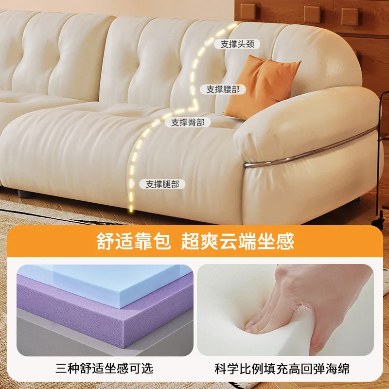 White Audrey leather sofa living room straight row French small apartment
White Audrey leather sofa living room straight row French small apartment