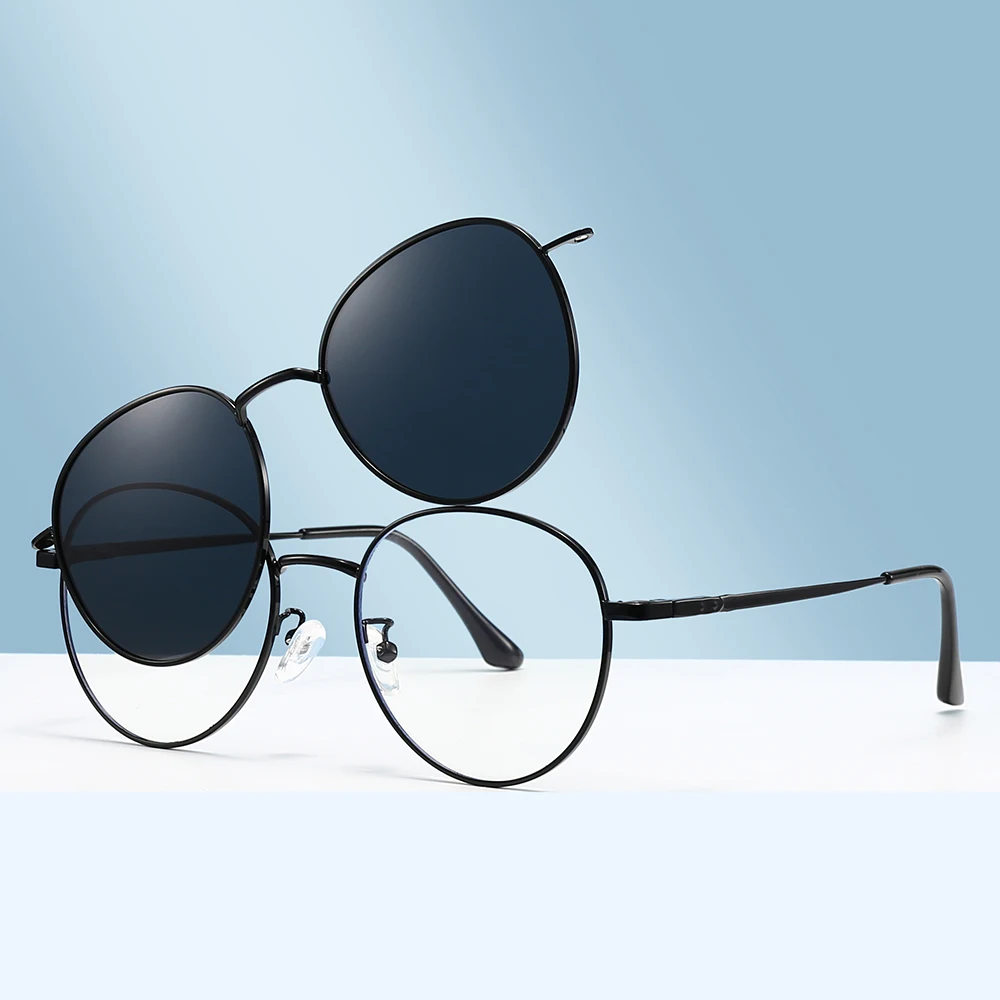 Roud Frame Polarized Sunglasses Magnetic With 2 Clips On Glasses Metal Frame Legs Optical Eyeglass Magnet Eyeglasses 3 IN 1
Roud Frame Polarized Sunglasses Magnetic With 2 Clips On Glasses Metal Frame Legs Optical Eyeglass Magnet Eyeglasses 3 IN 1