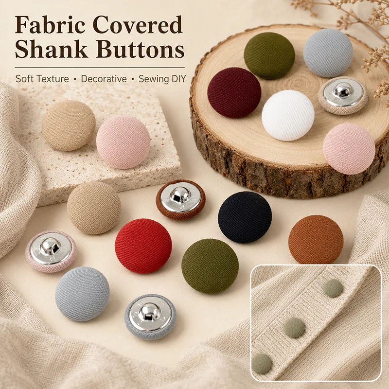 50Pcs 11-30mm Round Cloth Covered Button Decorative Shank for Suit Coat Dress Clothes Sewing Buckle Accessories Repair Craft Set
50Pcs 11-30mm Round Cloth Covered Button Decorative Shank for Suit Coat Dress Clothes Sewing Buckle Accessories Repair Craft Set