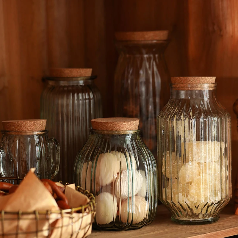 New Type Glass Sealed Can Creative Cork Stopper Transparent Glass Jug Grain Food Storage Jar Coffee Tea Organization Pot
New Type Glass Sealed Can Creative Cork Stopper Transparent Glass Jug Grain Food Storage Jar Coffee Tea Organization Pot