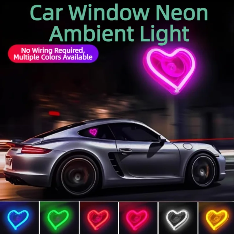 Car Rear Window Heart Neon Light LED Ambient Light Auto Triangle Window Decorative Lamp Vehicle Interior Atmosphere Decoration
Car Rear Window Heart Neon Light LED Ambient Light Auto Triangle Window Decorative Lamp Vehicle Interior Atmosphere Decoration