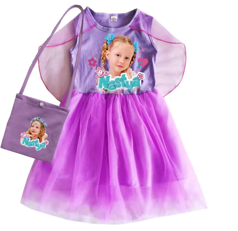 Dance Like Nastya Show Clothes Baby Girls Sleeveless Dresses with Small Bag Kids Cartoon Nastya Wedding Party Princess Vestidos
Dance Like Nastya Show Clothes Baby Girls Sleeveless Dresses with Small Bag Kids Cartoon Nastya Wedding Party Princess Vestidos