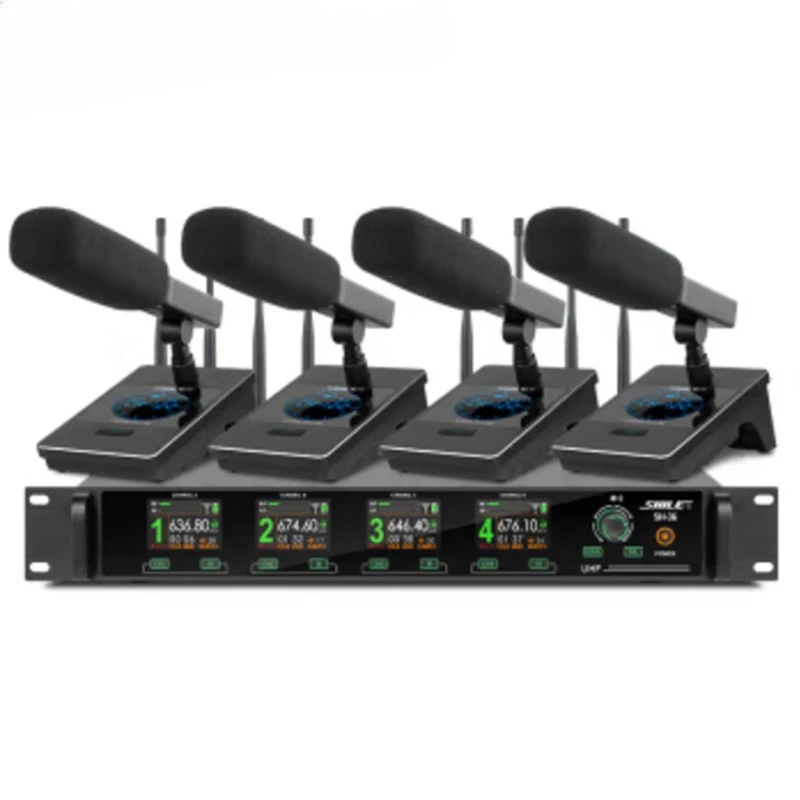 One to four microphones professional large conference room long-distance true diversity conference square pole microphone
One to four microphones professional large conference room long-distance true diversity conference square pole microphone