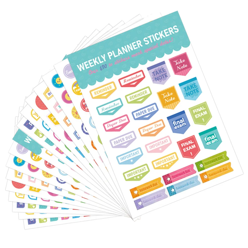 16 Sheets DIY Planner Stickers Assorted Themes Waterproof Adhesive for Journal Scrapbook Album Photo Frame Decorative Supplies
16 Sheets DIY Planner Stickers Assorted Themes Waterproof Adhesive for Journal Scrapbook Album Photo Frame Decorative Supplies