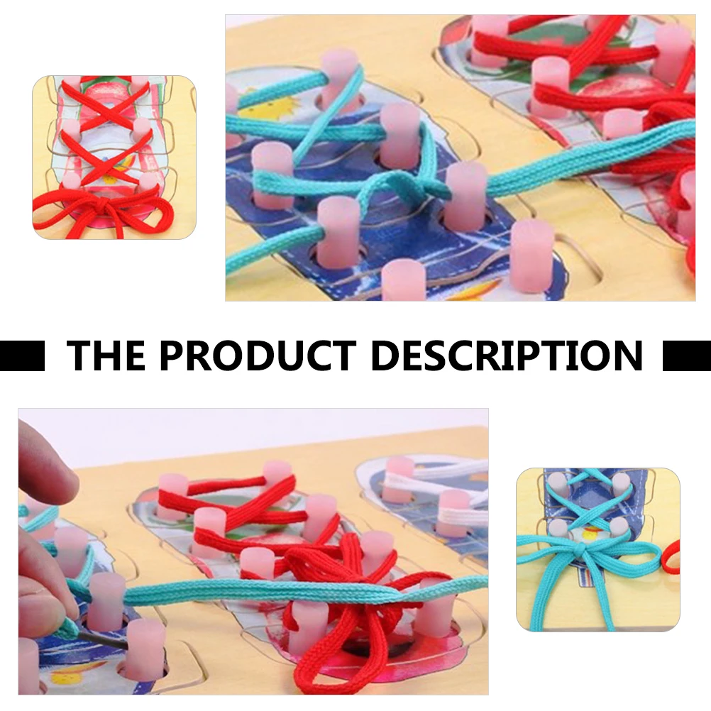 Safe Wooden Shoelace Tying Toy For Children Toddlers Early Education Tool To Improve Hand Eye Coordination And Gripping Ability
Safe Wooden Shoelace Tying Toy For Children Toddlers Early Education Tool To Improve Hand Eye Coordination And Gripping Ability