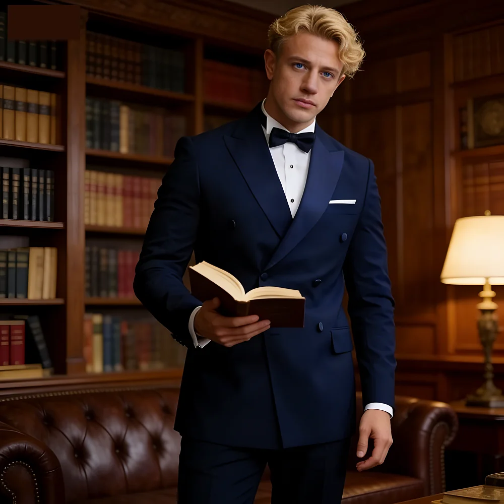 Luxury Men's Tuxedos with Pointed Lapel Double Breasted Smoking Customizable Formal Wedding Groom's Clothes
Luxury Men's Tuxedos with Pointed Lapel Double Breasted Smoking Customizable Formal Wedding Groom's Clothes