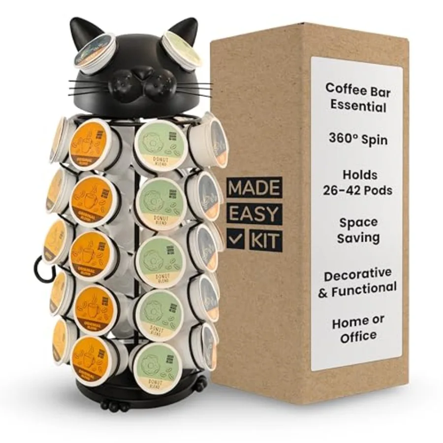 Вращающаяся подставка для кофейных капсул - совместима с Keurig K-Pods K-Cups - Настольный органайзер для хранения с поворотом на 360° - Вращающаяся база
Вращающаяся подставка для кофейных капсул - совместима с Keurig K-Pods K-Cups - Настольный органайзер для хранения с поворотом на 360° - Вращающаяся база