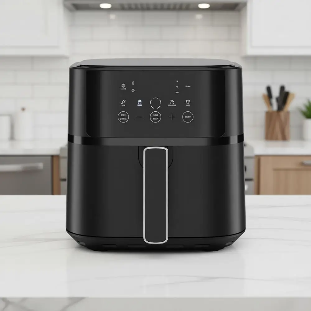 6 QT Compact Airfryer with Hi-Tech Technology, Touch Controls, 4 Presets, Nonstick & Dishwasher Safe Basket - Black
6 QT Compact Airfryer with Hi-Tech Technology, Touch Controls, 4 Presets, Nonstick & Dishwasher Safe Basket - Black