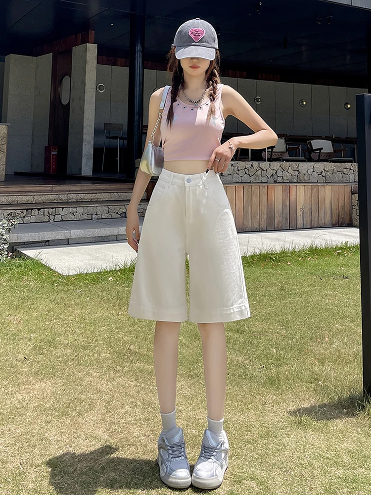High Waist Straight Leg Denim Shorts Women's Summer Thin Spicy Loose Slimming Five-Quarter Pants Casual Wide Leg Jeans
High Waist Straight Leg Denim Shorts Women's Summer Thin Spicy Loose Slimming Five-Quarter Pants Casual Wide Leg Jeans