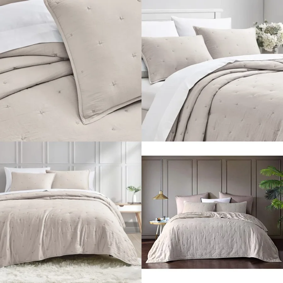 Embroidery Quilt Set 3-Piece Quilt Set Pre-Washed Microfiber Ultra Soft Lightweight Star Embroidery Bedspread Coverlet Set
Embroidery Quilt Set 3-Piece Quilt Set Pre-Washed Microfiber Ultra Soft Lightweight Star Embroidery Bedspread Coverlet Set