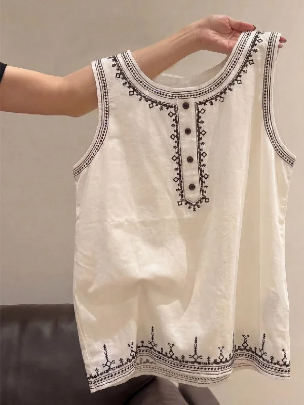 plus Size Women's Vintage Embroidered round Neck Strapless Vest Breathable Cotton Summer Top for Heavy Girls Unique Style
plus Size Women's Vintage Embroidered round Neck Strapless Vest Breathable Cotton Summer Top for Heavy Girls Unique Style