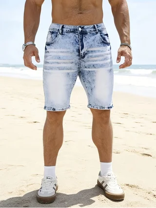Men's New Stretch Snowflake Craft Pocket Tie-Dye Blue & White Casual Fashion All-Match Light Blue Denim Shorts, Five-Point Jeans
Men's New Stretch Snowflake Craft Pocket Tie-Dye Blue & White Casual Fashion All-Match Light Blue Denim Shorts, Five-Point Jeans
