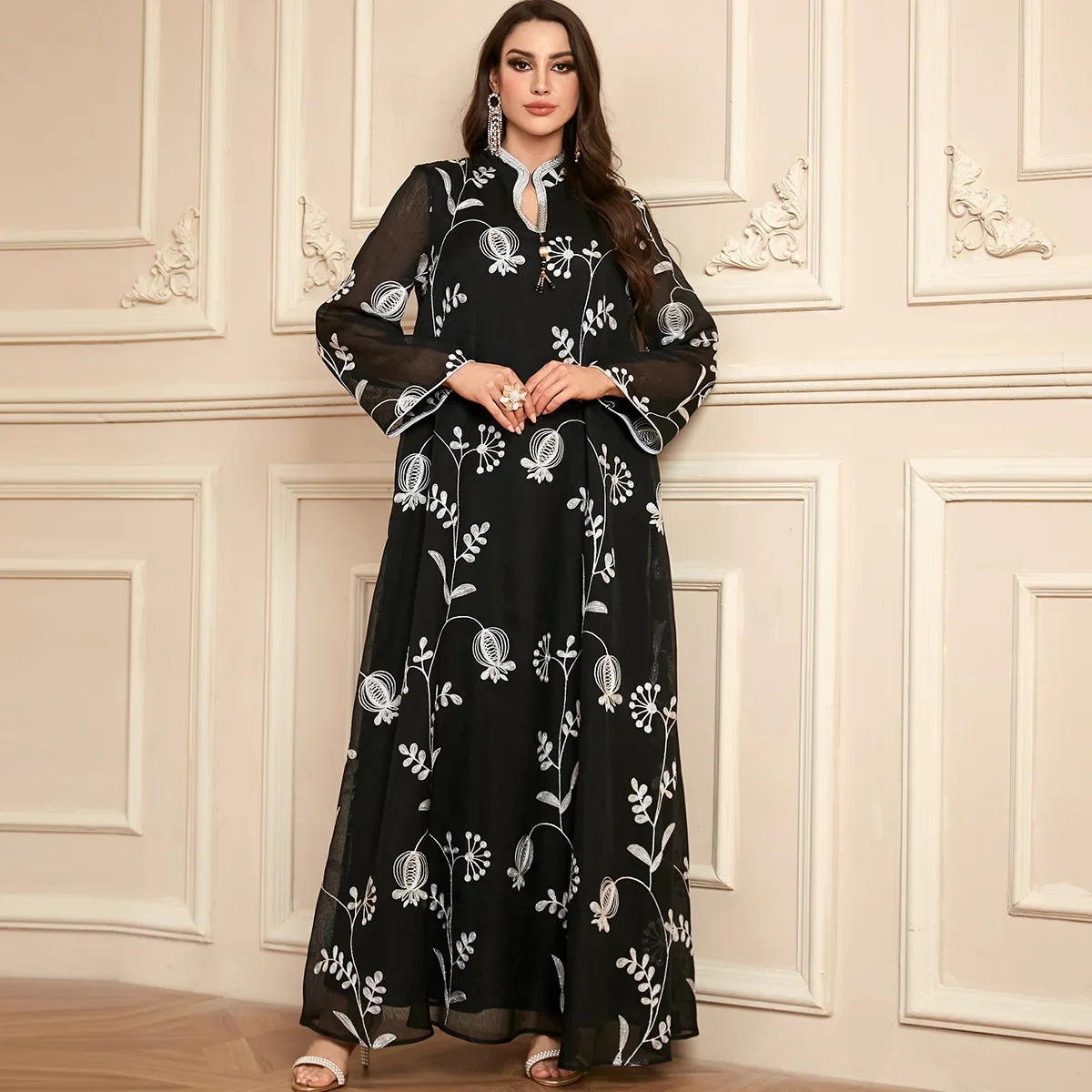 New Dubai Moroccan Party Mesh Embroidery Abaya Muslim Long Sleeve Maxi Dress Kaftan Femme Turkey Evening Islam Jalabiya Vestidos
New Dubai Moroccan Party Mesh Embroidery Abaya Muslim Long Sleeve Maxi Dress Kaftan Femme Turkey Evening Islam Jalabiya Vestidos