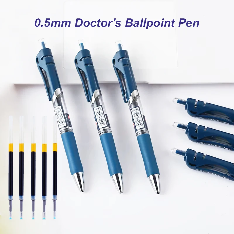 0.5mm Doctor's Ballpoint Pen Dark Blue Refill Set Prescription Writing Pen For Doctors Nurses Office Supplies
0.5mm Doctor's Ballpoint Pen Dark Blue Refill Set Prescription Writing Pen For Doctors Nurses Office Supplies
