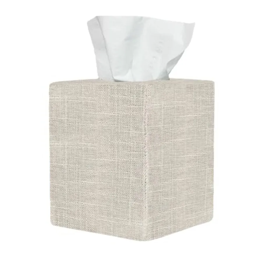 Tissue Box Cover, Cute Linen Fabric Decorative Square Tissue Box Holder/Organizer for Bathroom Vanity Countertop/Office/Nightst
Tissue Box Cover, Cute Linen Fabric Decorative Square Tissue Box Holder/Organizer for Bathroom Vanity Countertop/Office/Nightst
