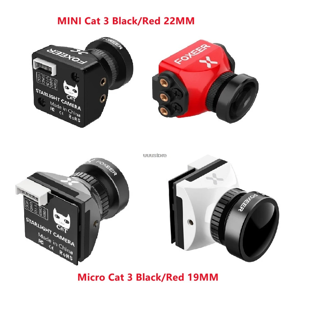 Foxeer Cat 3 Mini 22mm/Micro 19mm 1200TVL Starlight 0.00001Lux FPV Camera Low Latency Low Noise FPV Camera For RC FPV Drone toys
Foxeer Cat 3 Mini 22mm/Micro 19mm 1200TVL Starlight 0.00001Lux FPV Camera Low Latency Low Noise FPV Camera For RC FPV Drone toys