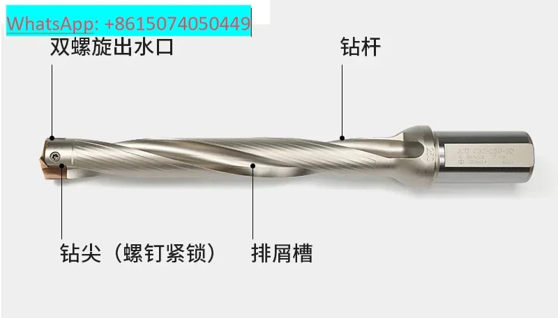 Crown U drill violent internal cooling lengthened water spray handle numerical control high speed deep hole shovel drilling
Crown U drill violent internal cooling lengthened water spray handle numerical control high speed deep hole shovel drilling
