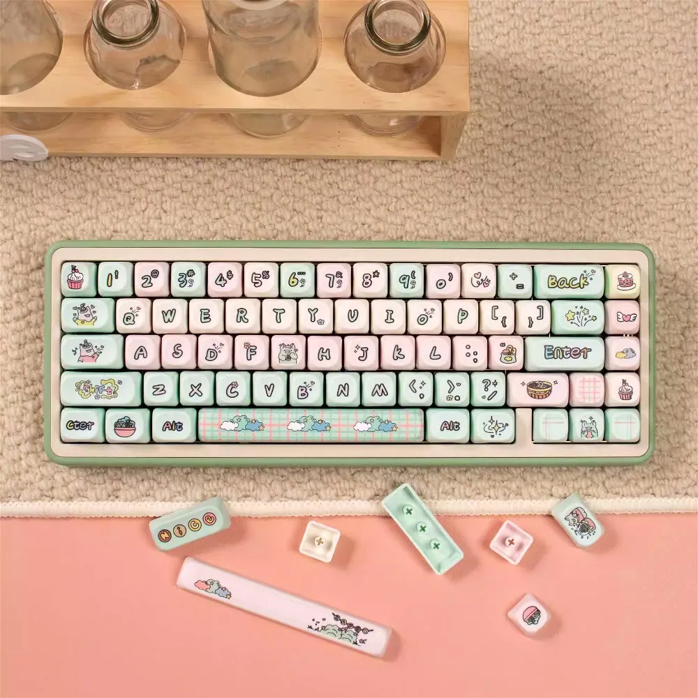 135 key MOA height PBT sublimation keycap, strawberry milk ** cartoon theme Wooting/tarantula
135 key MOA height PBT sublimation keycap, strawberry milk ** cartoon theme Wooting/tarantula