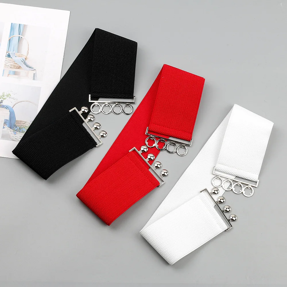 7.5cm Wide Belt Women Simple Style Elastic Band Original Buckle Design Waistband For Dresses Ladies Stretch White Waist Cinch
7.5cm Wide Belt Women Simple Style Elastic Band Original Buckle Design Waistband For Dresses Ladies Stretch White Waist Cinch