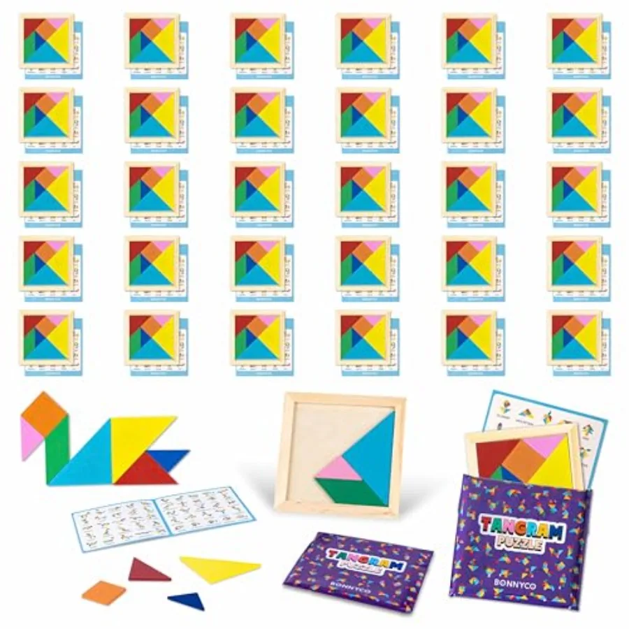 Tangram Puzzle Wooden Pack 30 Party Favors. Goodie Bags Stuffers for 3-5 4-8, Return Gifts for Birthday Party. Goody Bag Stuffe
Tangram Puzzle Wooden Pack 30 Party Favors. Goodie Bags Stuffers for 3-5 4-8, Return Gifts for Birthday Party. Goody Bag Stuffe