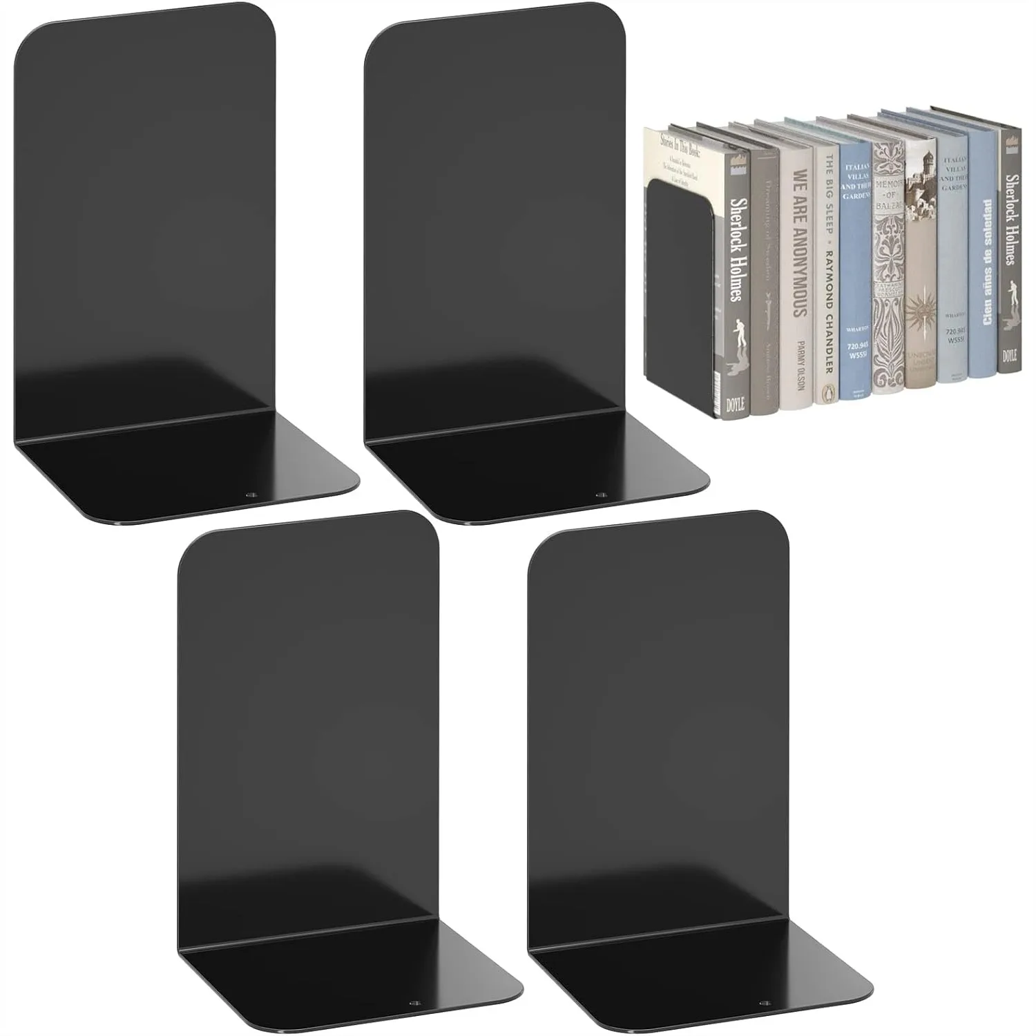 Heavy Duty Metal Bookends 2 Pairs, Non-Slip Book Stopper for Shelves, 8 Inch Book Dividers for Home Office School Supplies
Heavy Duty Metal Bookends 2 Pairs, Non-Slip Book Stopper for Shelves, 8 Inch Book Dividers for Home Office School Supplies