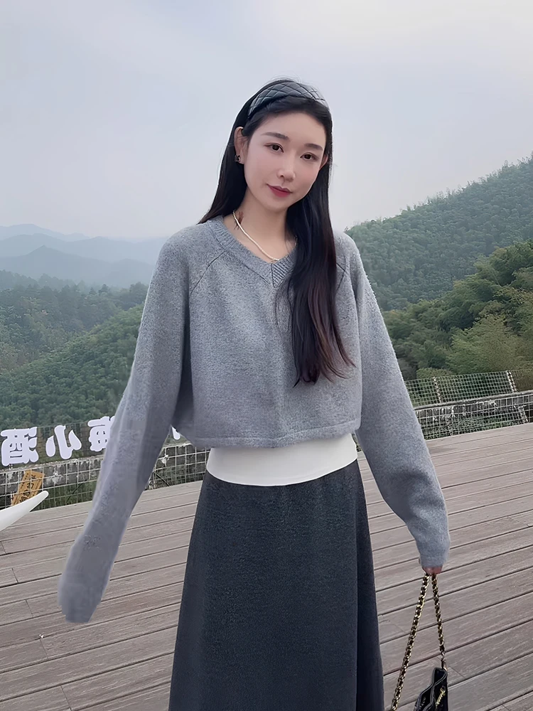 OUDOEE Korean Sle Women's Wool Knitted Sweater ort V-Ne Pullover Autumn Winter Faion Outerwear Innerwear Top
OUDOEE Korean Sle Women's Wool Knitted Sweater ort V-Ne Pullover Autumn Winter Faion Outerwear Innerwear Top