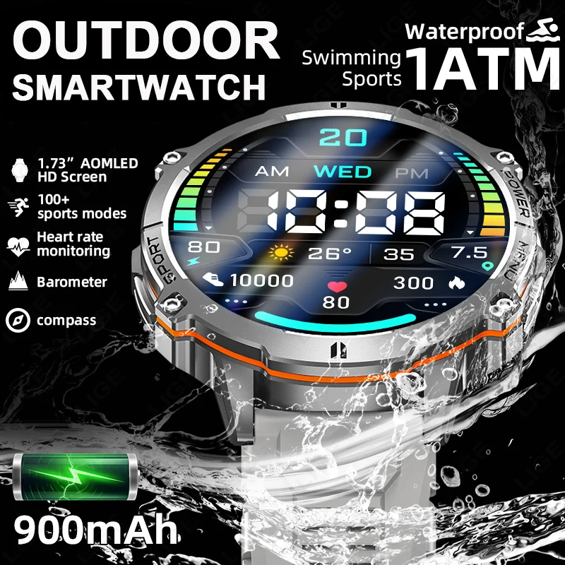 LIGE Новые 900 мАч Смарт-часы с большой батареей для мужчин Спорт на открытом воздухе 1ATM Фитнес-трекер Голосовой вызов AMOLED Смарт-часы Компас Браслет
LIGE Новые 900 мАч Смарт-часы с большой батареей для мужчин Спорт на открытом воздухе 1ATM Фитнес-трекер Голосовой вызов AMOLED Смарт-часы Компас Браслет