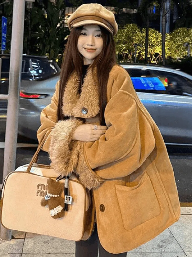 Women's Biker Sle Thiened Double-Sided Wear Leather Fur Inteated Coat Loose Fit Commute Sle Mid-Length Single-Button
Women's Biker Sle Thiened Double-Sided Wear Leather Fur Inteated Coat Loose Fit Commute Sle Mid-Length Single-Button