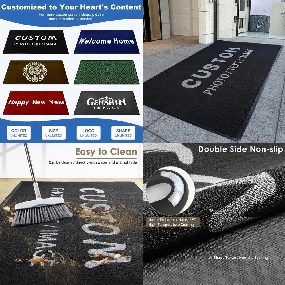 Customizable Door Mat with Logo - Entryway Rug, Non-Slip, Washable, Suitable for Home, Office, Outdoor
Customizable Door Mat with Logo - Entryway Rug, Non-Slip, Washable, Suitable for Home, Office, Outdoor