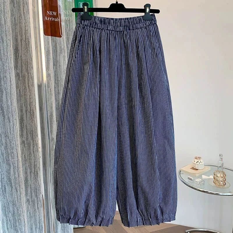 Harem Pants Streetwear Women Spring Summer Wear Workwear Korean Style Plaid Vintage Elastic Waist Trousers Casual Baggy Pants
Harem Pants Streetwear Women Spring Summer Wear Workwear Korean Style Plaid Vintage Elastic Waist Trousers Casual Baggy Pants