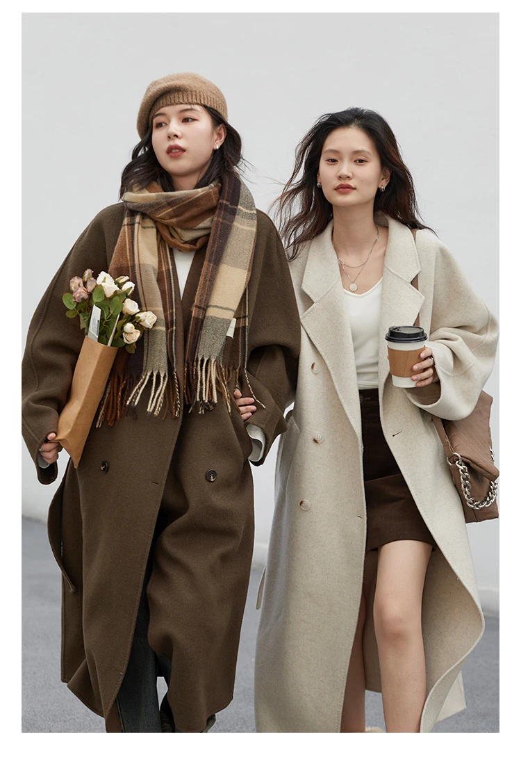 CHIC VEN Women Long Double-sided Woolen Coats Retro Loose Female Overcoat Double Breasted Ladies Windbreak Autumn Winter 2026 47 Sb613e514190041dbaf7e0aee8fd4f3aba