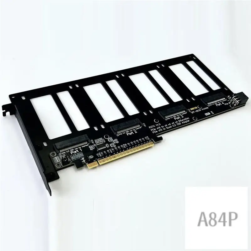 R37A Pcie 4.0 X16 — 4-портовая раздельная карта расширения U.2 SSD Адаптер Pcie X16 — U.2 SSD Разделенная карта расширения жесткого диска
R37A Pcie 4.0 X16 — 4-портовая раздельная карта расширения U.2 SSD Адаптер Pcie X16 — U.2 SSD Разделенная карта расширения жесткого диска