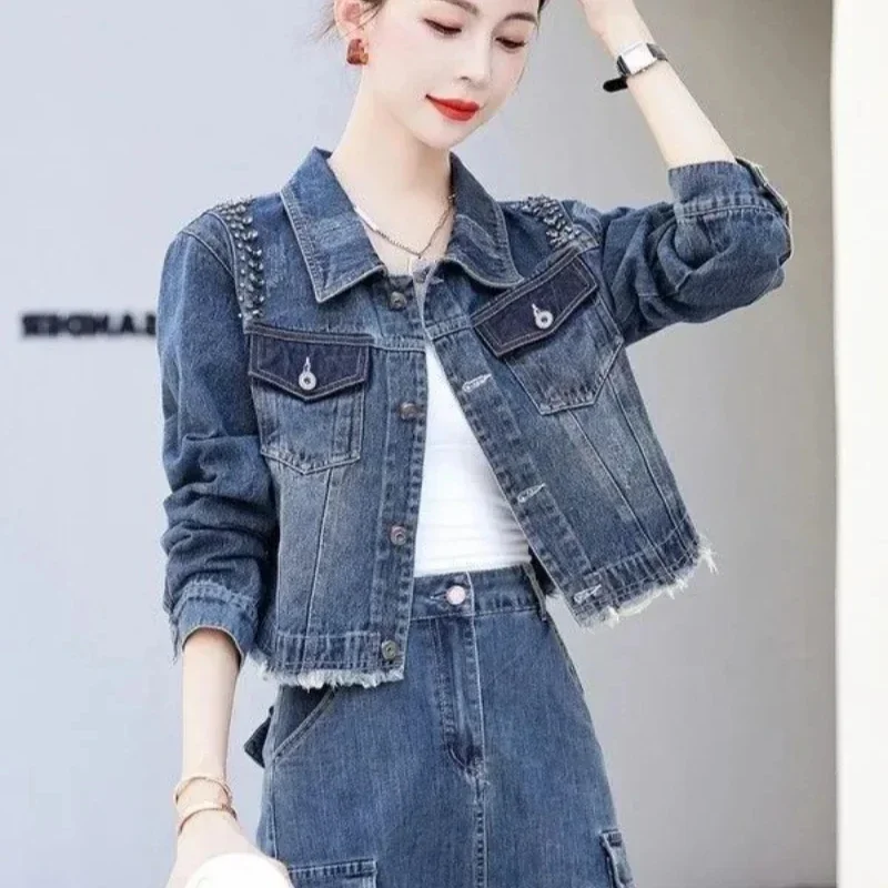 Crop Small 2025 New Arrivals Spring Autumn Cowboy Coat Woman Short Denim Jacket for Women Demi-season Outerwears in Promotion
Crop Small 2025 New Arrivals Spring Autumn Cowboy Coat Woman Short Denim Jacket for Women Demi-season Outerwears in Promotion