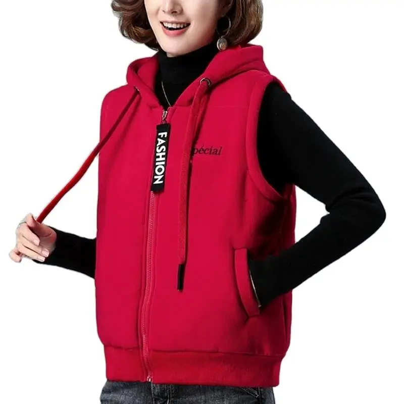 2022 New Women's Hooded Vest Jackets Autumn Winter Thick Warm Casual Cotton Waistcoat Drawstring Letter Short Sport Coat Female
2022 New Women's Hooded Vest Jackets Autumn Winter Thick Warm Casual Cotton Waistcoat Drawstring Letter Short Sport Coat Female