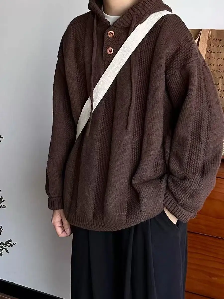 Свободный вязаный худи-свитер из полиэфирной пряжи с узором косы, осенне-зимний, теплый, повседневный, для ношения в качестве внутреннего слоя
Свободный вязаный худи-свитер из полиэфирной пряжи с узором косы, осенне-зимний, теплый, повседневный, для ношения в качестве внутреннего слоя