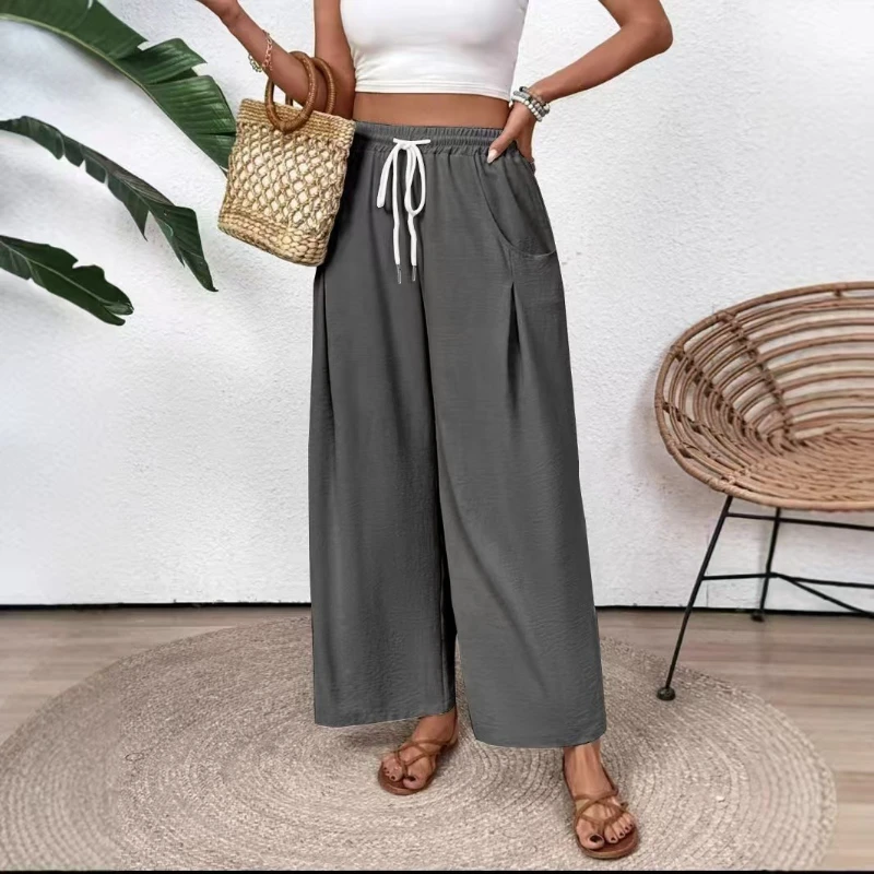 2026 New Ice Silk Drawstring Pocket Wide Leg Women's Pants High Waist Lazy Wind Speed Dry Pants
2026 New Ice Silk Drawstring Pocket Wide Leg Women's Pants High Waist Lazy Wind Speed Dry Pants