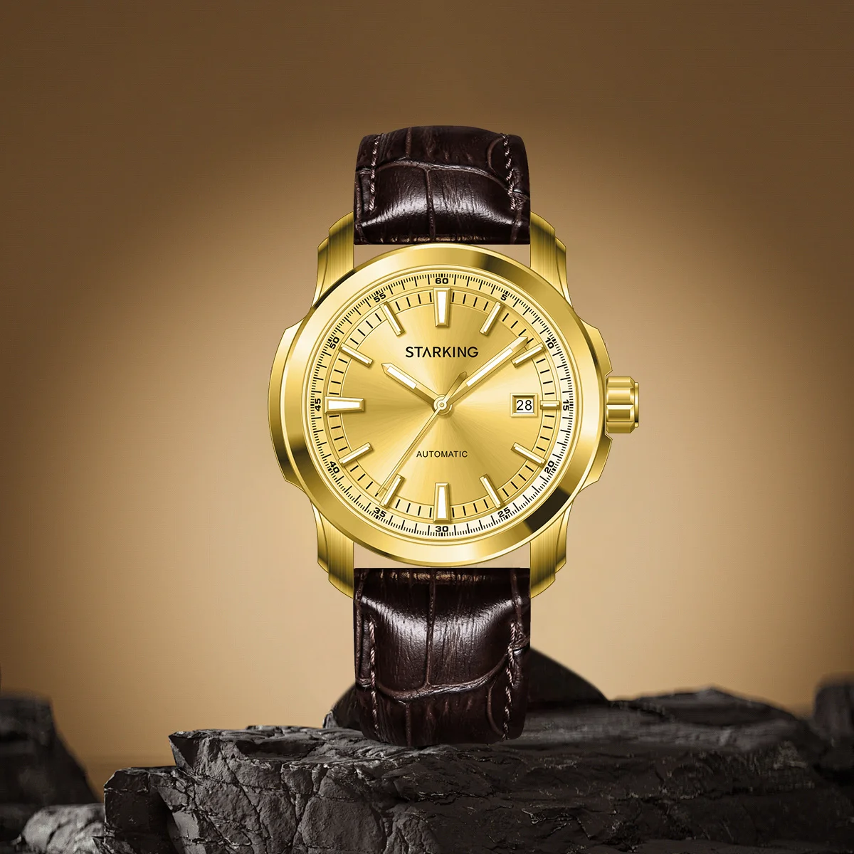 STARKING Men's Luxury Automatic Watches Mechanical Watch Sapphire Glass Stainless Steel Date 30M Waterproof Luminous Wristwatch
STARKING Men's Luxury Automatic Watches Mechanical Watch Sapphire Glass Stainless Steel Date 30M Waterproof Luminous Wristwatch