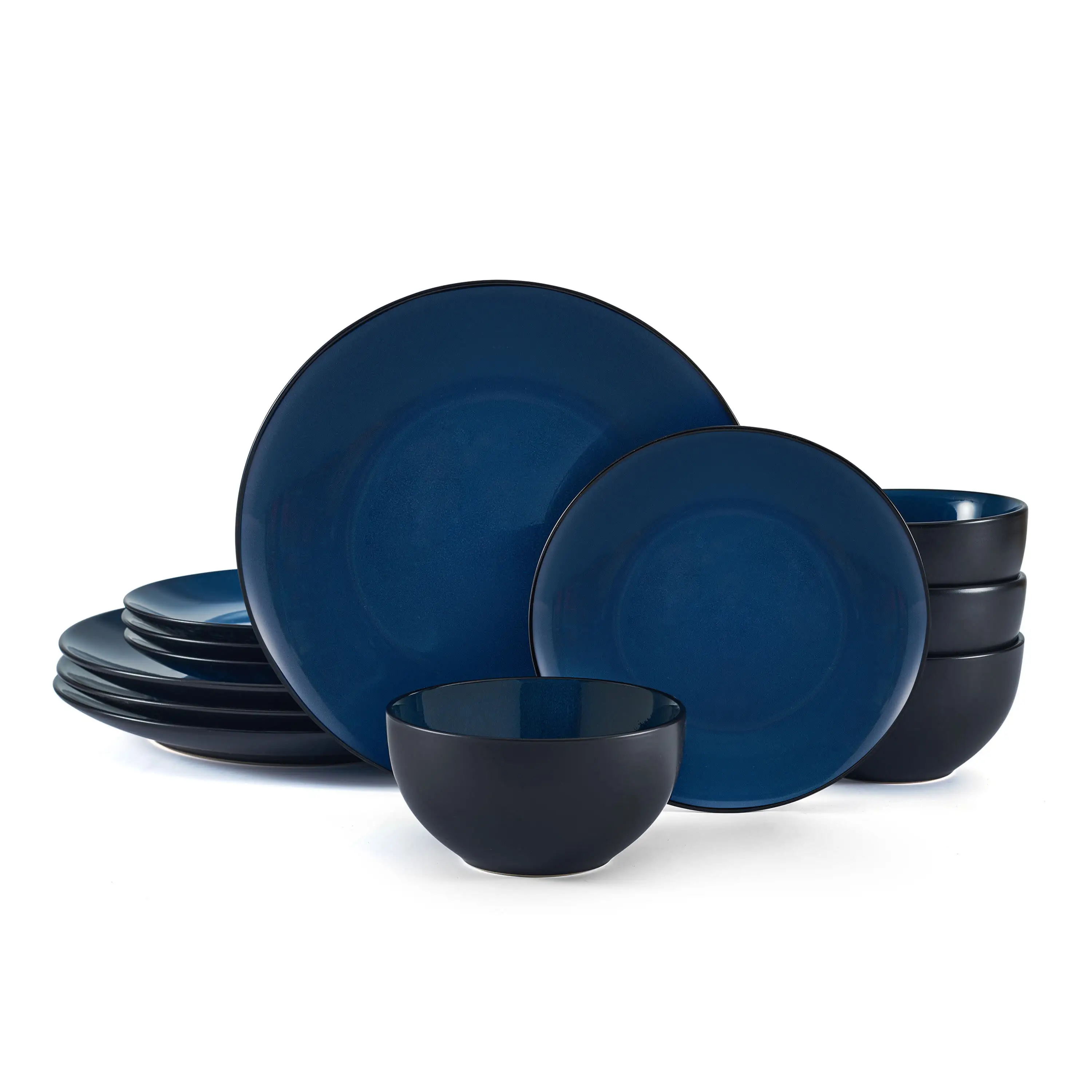 Blue 12-Piece Stoneware Dinnerware Set, Modern Tableware for Home Use
Blue 12-Piece Stoneware Dinnerware Set, Modern Tableware for Home Use