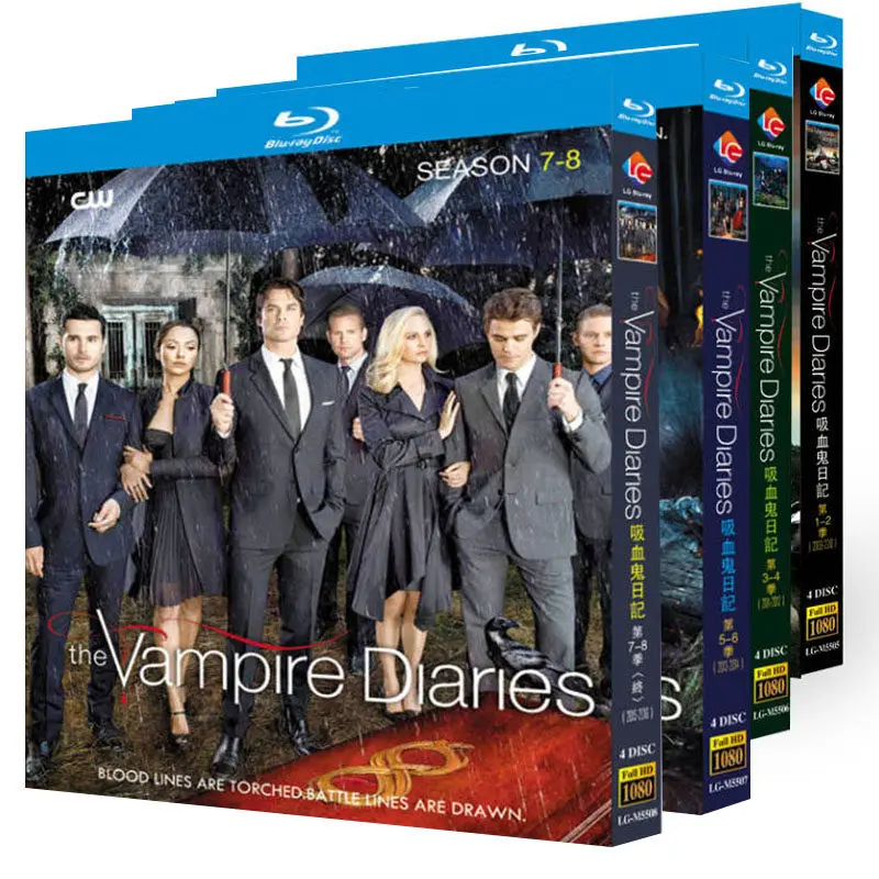 BD Blu-ray Discs High-Definition US TV Series The Vampire Diaries Seasons 1–8 2009–2016 Edition 16-Disc Box Set
BD Blu-ray Discs High-Definition US TV Series The Vampire Diaries Seasons 1–8 2009–2016 Edition 16-Disc Box Set