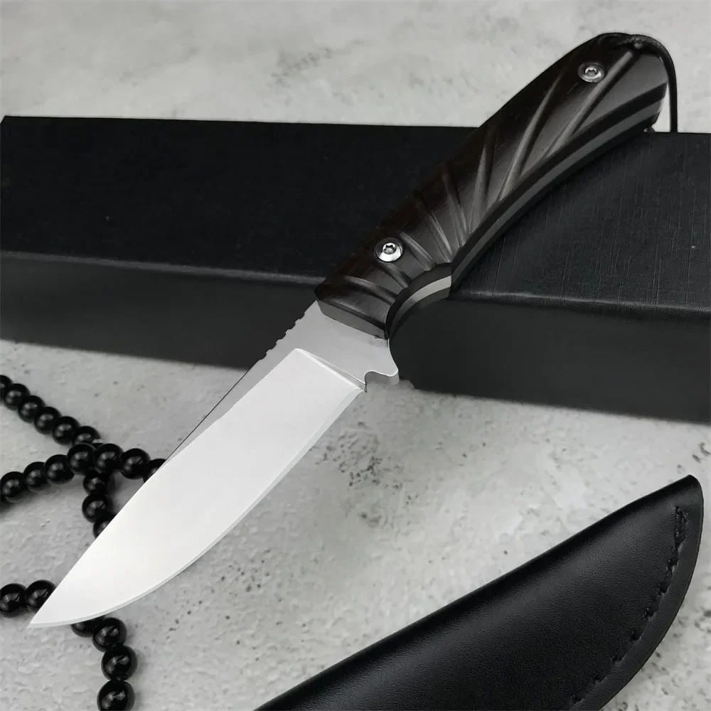NEW Straight Fixed Blade 58HRC Ebony Handle Outdoor Camping Hunting Knives Survival EDC Multi Tool with Leather Scabbard
NEW Straight Fixed Blade 58HRC Ebony Handle Outdoor Camping Hunting Knives Survival EDC Multi Tool with Leather Scabbard