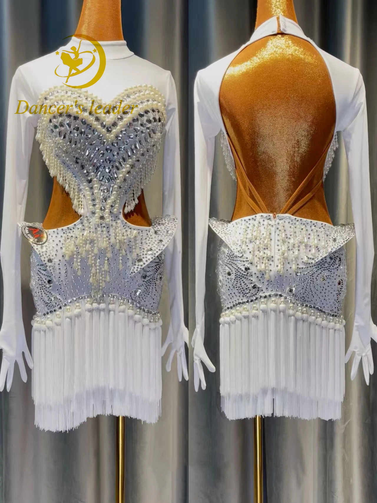 Latin Dancers, Adults, Children, High-End Customized White, White, Pearl, Tassel Dress, Tango, Samba, AB Stone Performance Dress
Latin Dancers, Adults, Children, High-End Customized White, White, Pearl, Tassel Dress, Tango, Samba, AB Stone Performance Dress