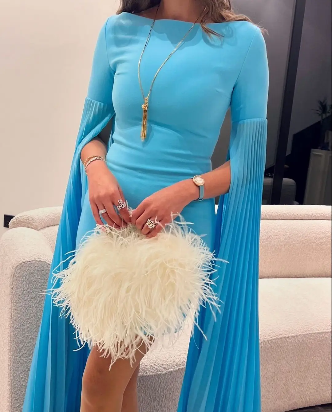 Customized Straight Long Sleeves Prom Dresses O-Neck Pleated Above Knee Back Zipper Party Dresses Evening Dresses
Customized Straight Long Sleeves Prom Dresses O-Neck Pleated Above Knee Back Zipper Party Dresses Evening Dresses