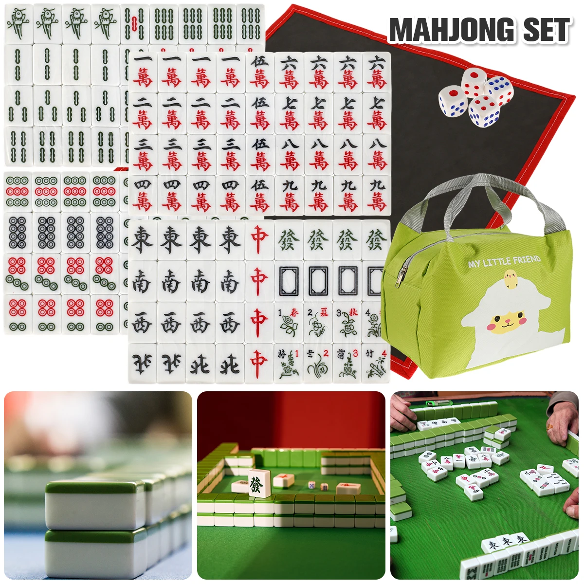 144 Mini Mahjong Tiles Kit Portable Chinese Culture Mahjong Game Set with Mahjong Mat and Bag for Family Leisure Time Travel
144 Mini Mahjong Tiles Kit Portable Chinese Culture Mahjong Game Set with Mahjong Mat and Bag for Family Leisure Time Travel