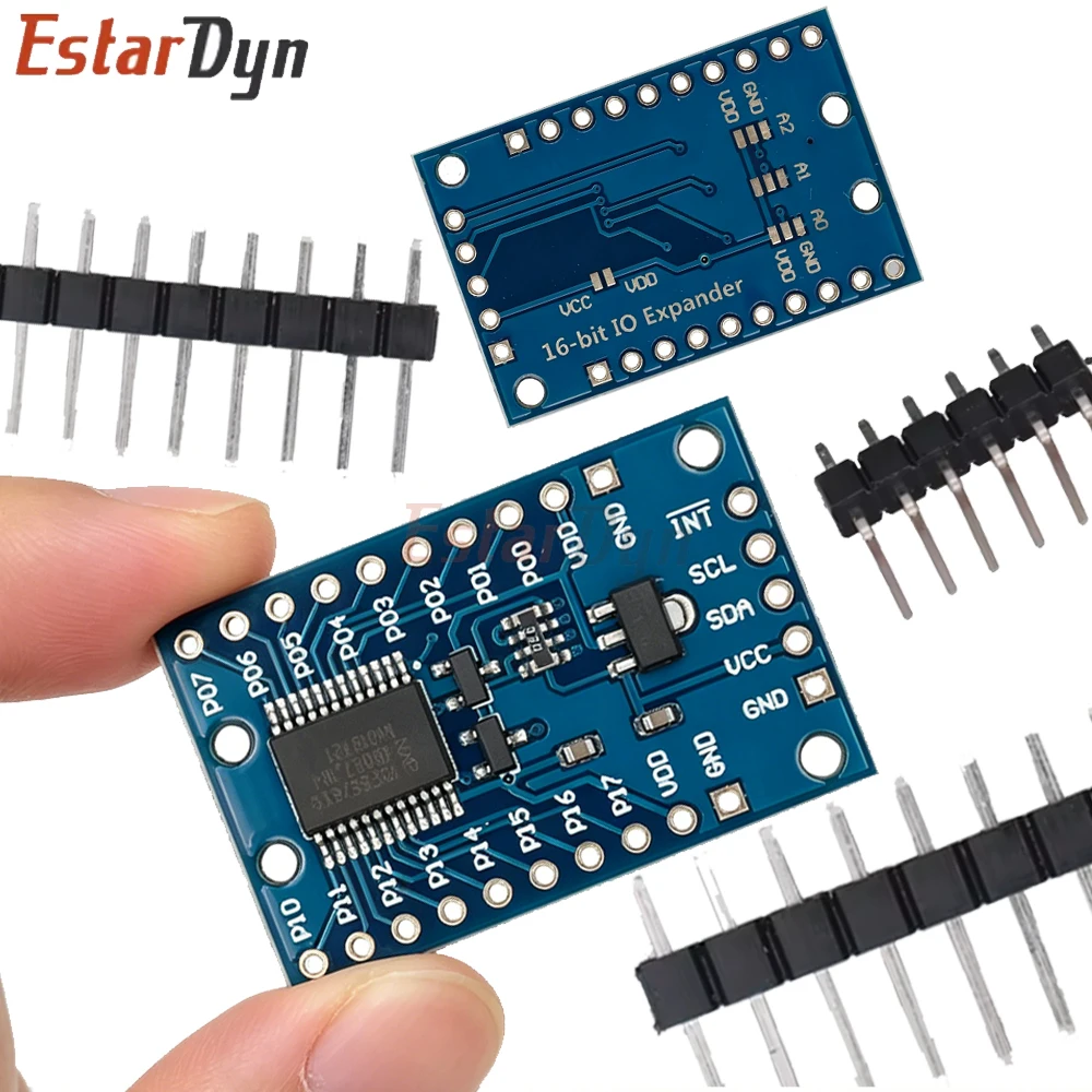 EstarDyn PCF8575 Module Expansion IO port Expander board DC 2.5-5.5V I2C communication control 16 IO ports For
EstarDyn PCF8575 Module Expansion IO port Expander board DC 2.5-5.5V I2C communication control 16 IO ports For